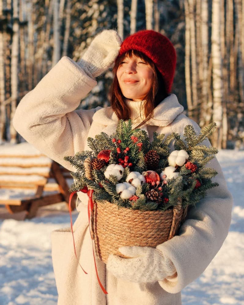 Фото Интерьерная композиция в корзине